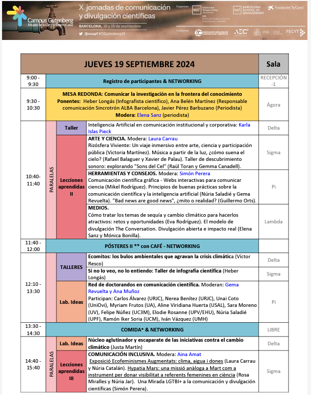 Programa Campus Gutenberg 2024, dijous 19 de setembre